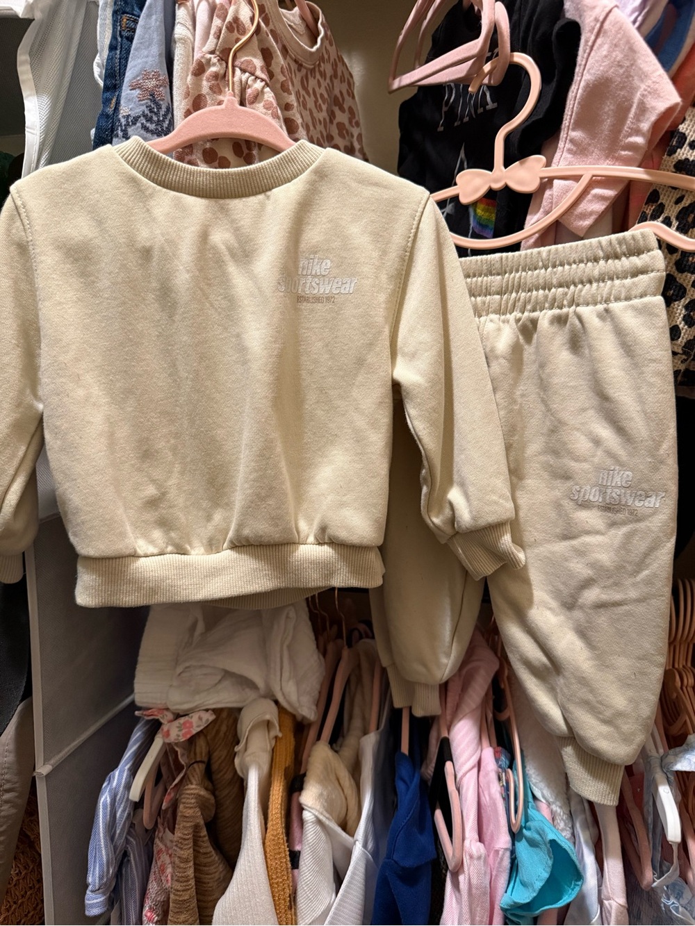 Nike Infant 12m Cream Pullover & Jogger Set